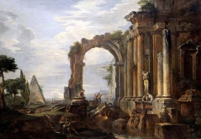 Giovanni Paolo Pannini Capriccio of Classical Ruins Sweden oil painting art